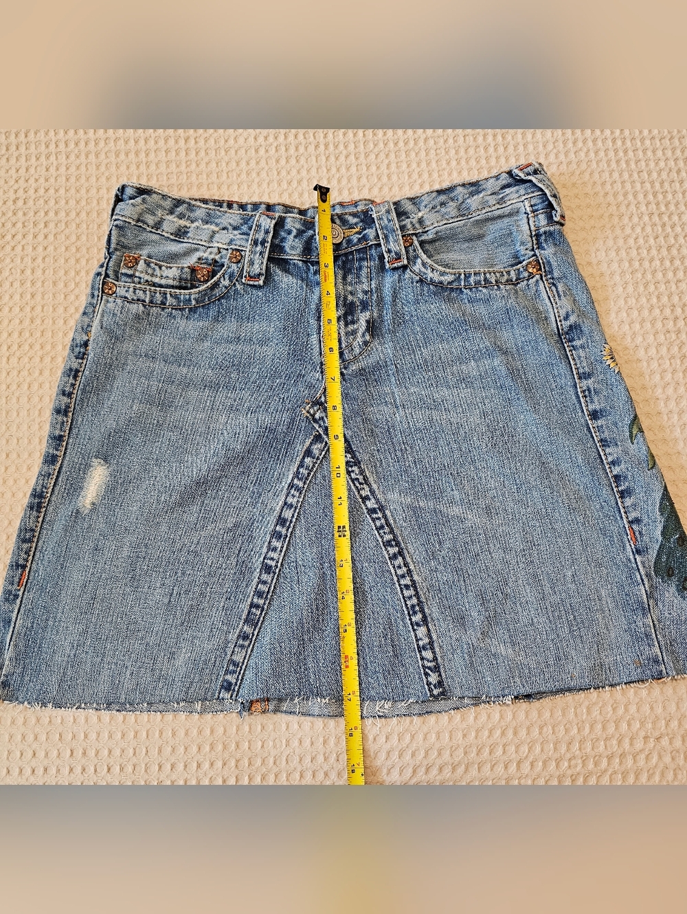TRUE RELIGION Joey Miss Lady Godiva | Vintage Y2K | Rare Embroidery Denim Skirt - Picture 11 of 11